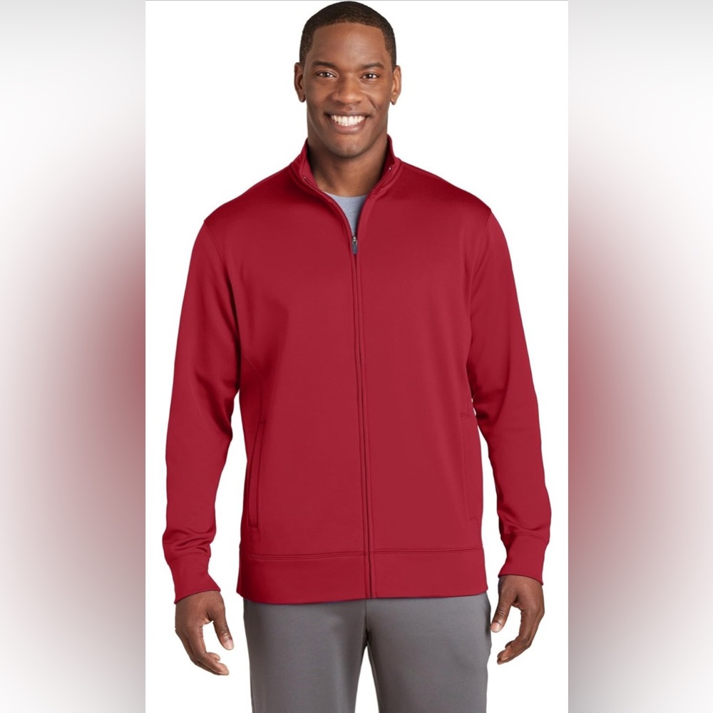 Sport Tek Men's Fleece Full-Zip ST241 Jacket, Red, XXL